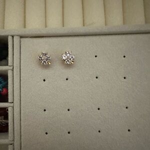Elegant Gold and Silver Stud Earrings